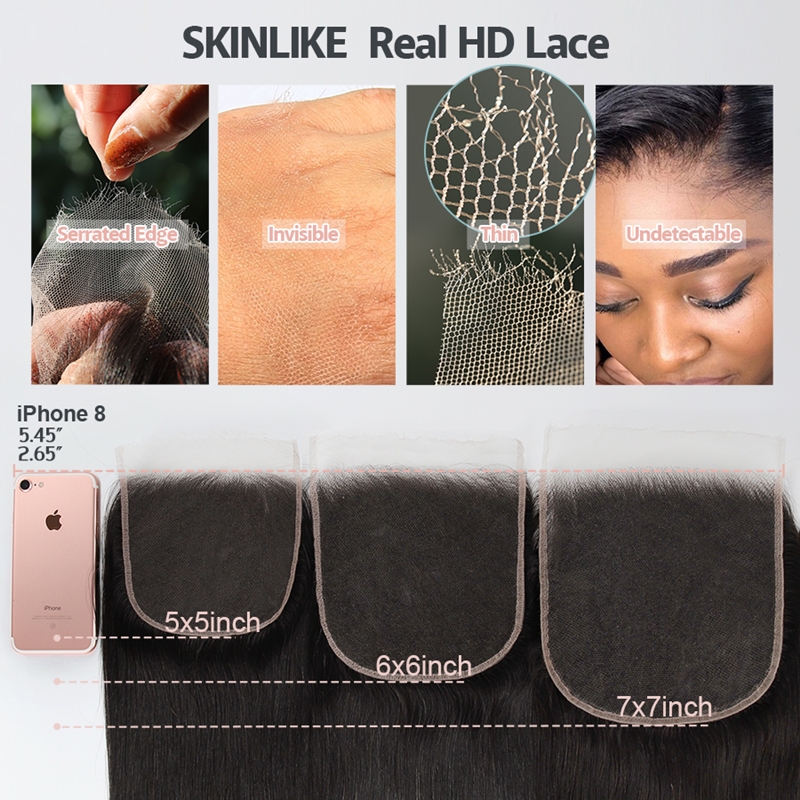 Virgin Hair Afro Kinky Curly 4X4 5X5 6X6 7X7 HD Lace Closure - 图片 5